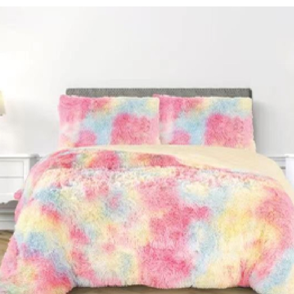 Plush Multicolor Comforter Set King Size